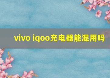 vivo iqoo充电器能混用吗